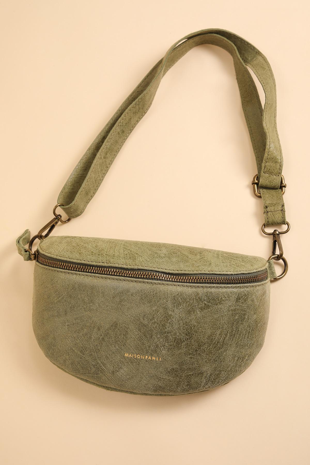 Mittisveski græn leður