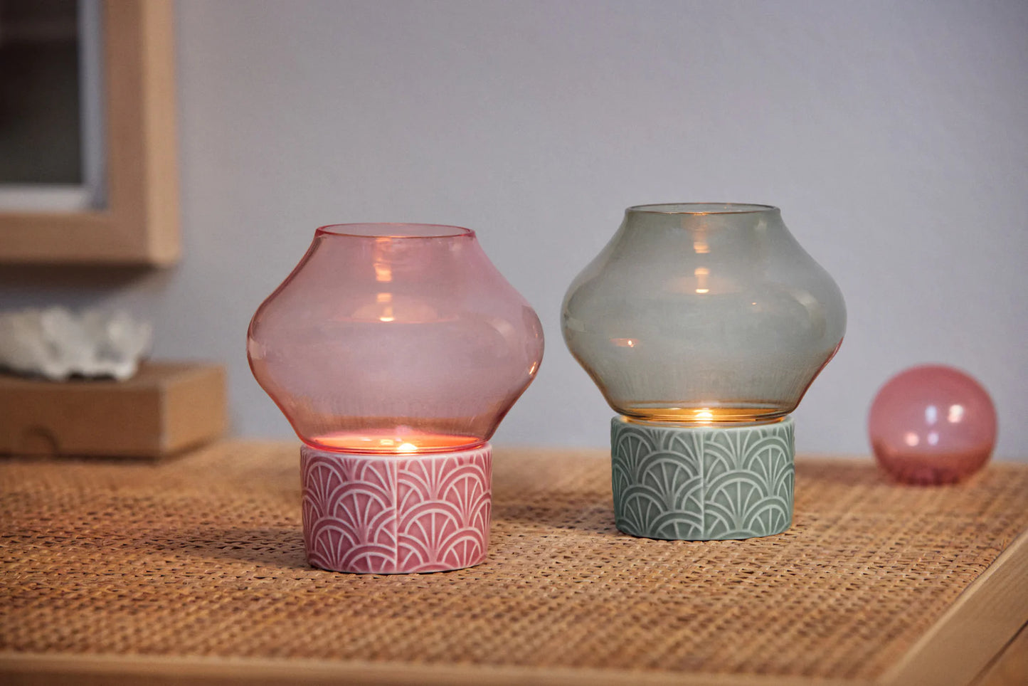 Pipanella kertastjaki bleikur