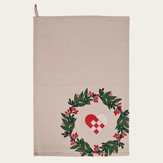 Jóla viskustykki hjarta/greinar