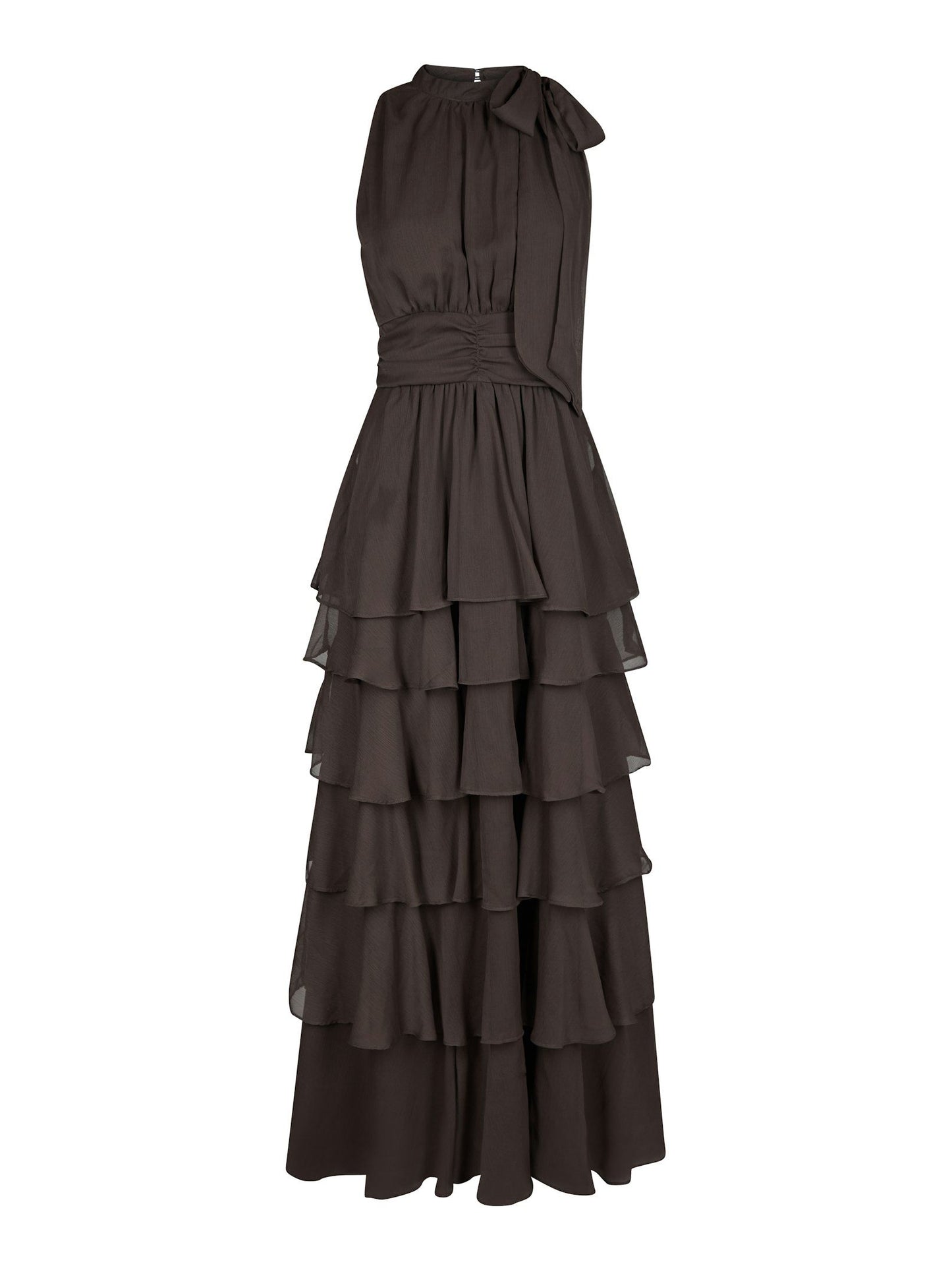 Marli Solid Chiffon Kjóll Brúnn - Neo Noir