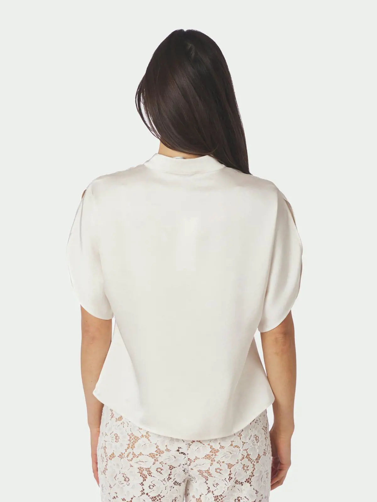 Anelle Heavy Sateen blússa - Neo Noir