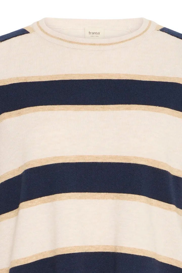 Melani peysa beige/dökkblá - Fransa