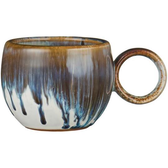 Bolli Vallvik earthy tones w/blue drip glaze - Ib Laursen