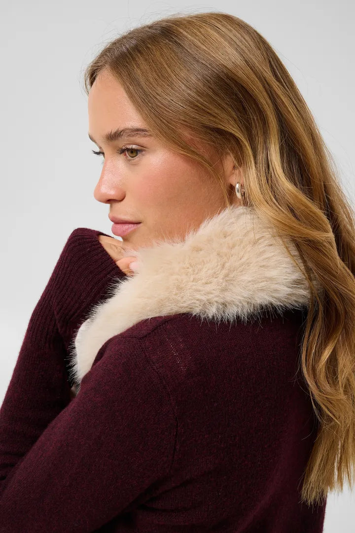 Delores fur kragi ljós - Kaffe