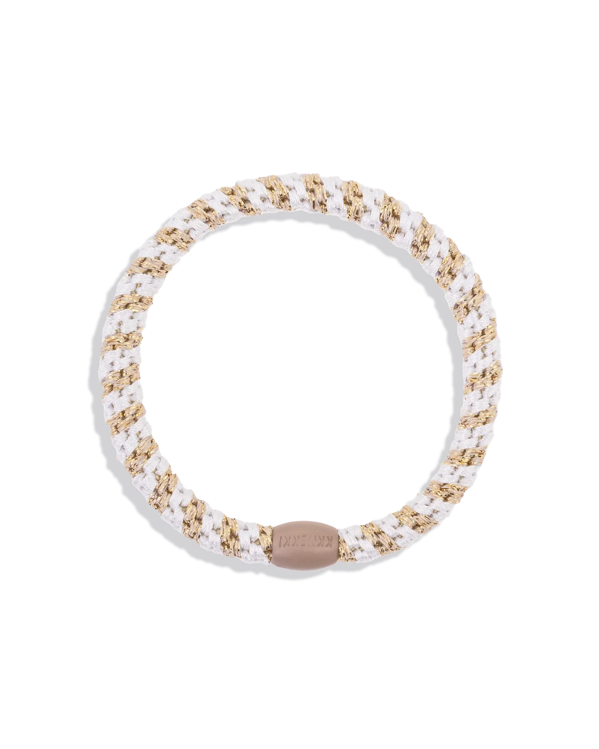 KKNEKKI hárteygja/armband mjó - WHITE/BEIGE GLITTER