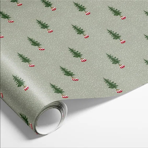 Jólapappír grænn jólatré 5m