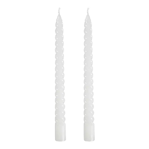 Snúin kerti hvít tvö saman í pakka