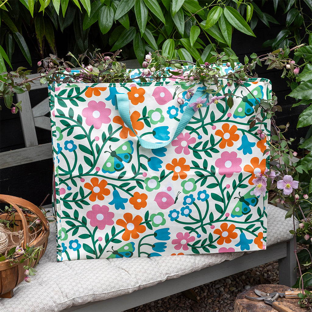 Jumbo taska blóm/fiðrildi