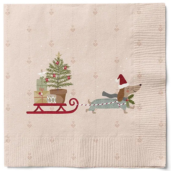 Jólaservéttur hundur með sleða