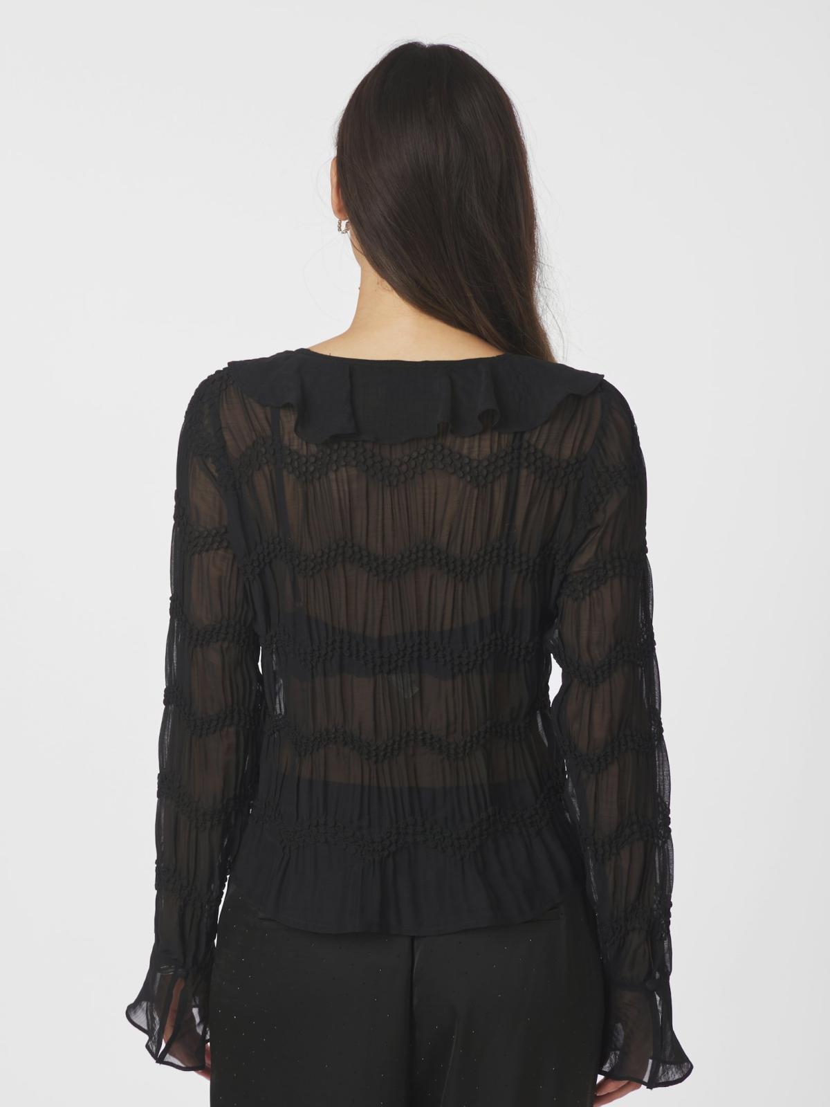 Anika chiffon blússa svört - Neo Noir