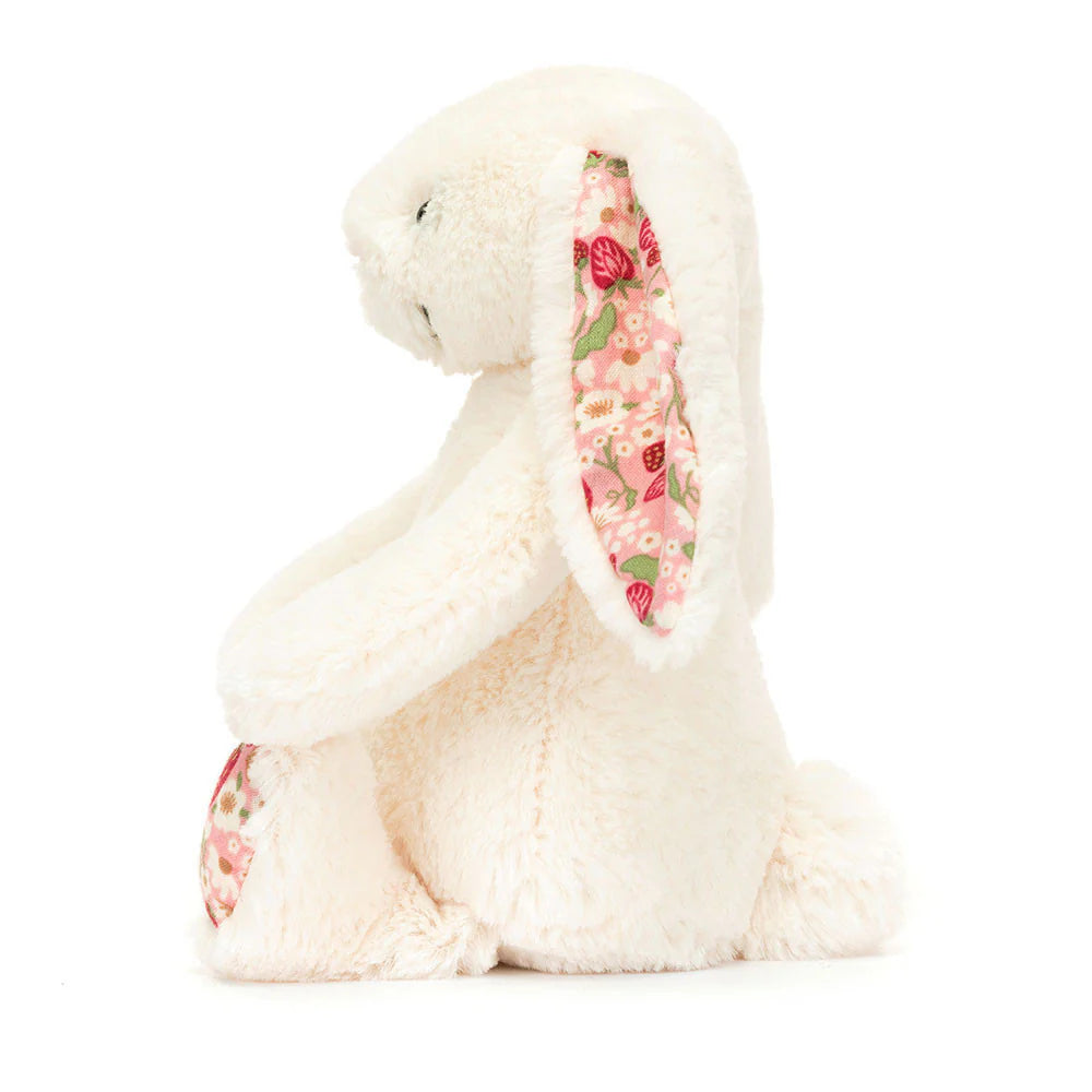 Kanína medium hvít m/blóma eyru - Jellycat