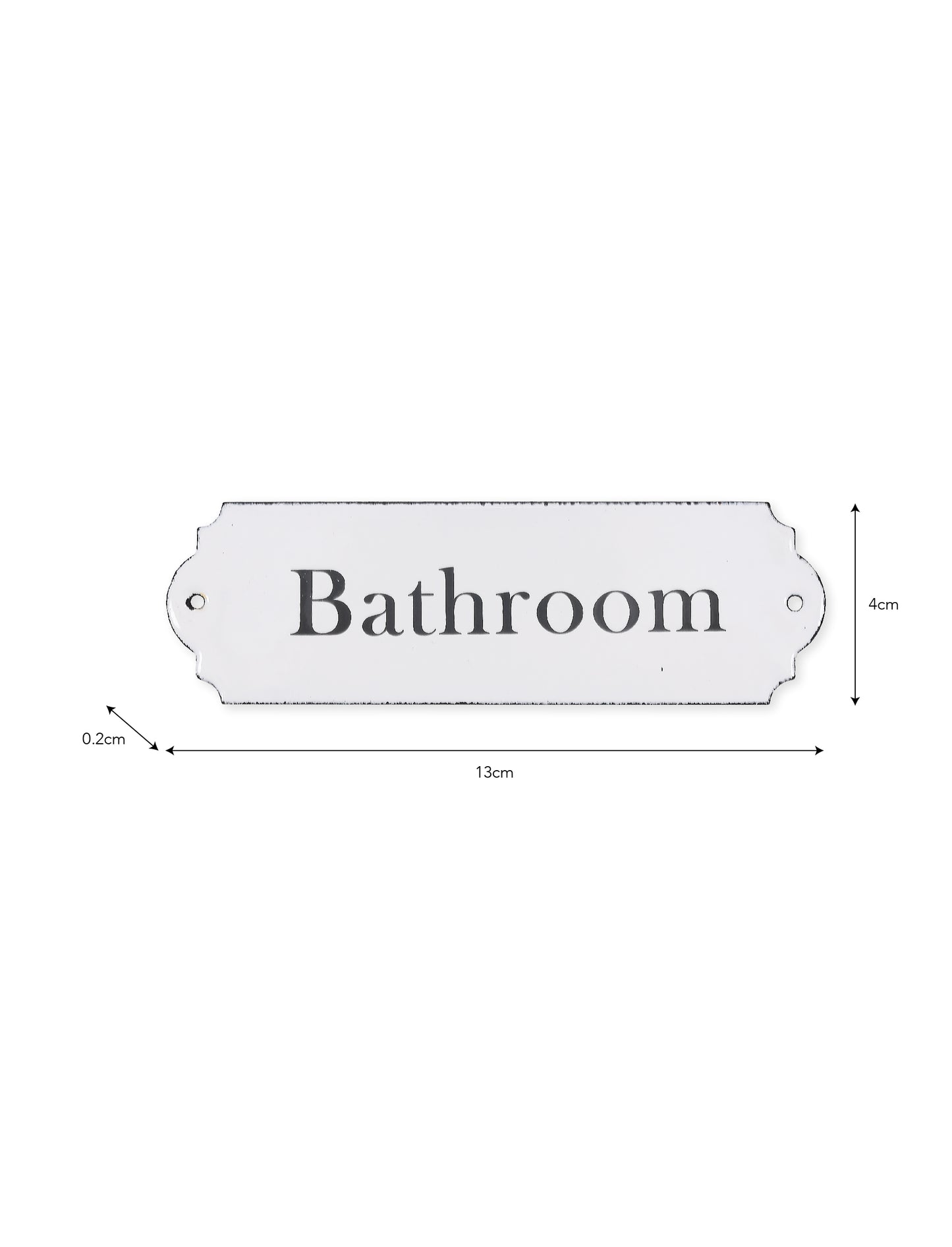 Bathroom skilti emilerað hvítt - Garden Trading