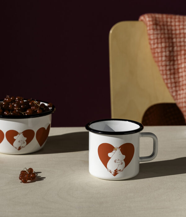 Moomin enamel bolli 3,7 DL - Heart hvítur
