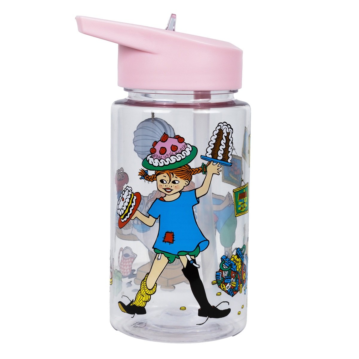 Vatnsflaska bleik - Lína Langsokkur