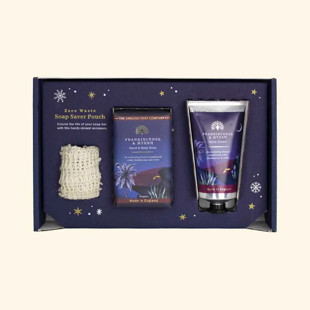 Wintertide Frankincense and Myrrh Luxury Sápa og handkrem gjafasett