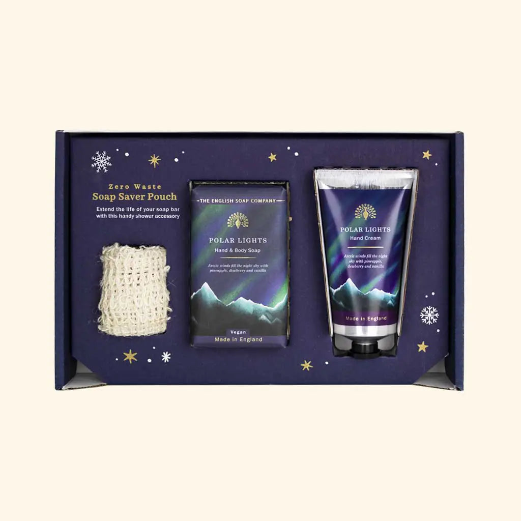 Wintertide Polar Lights Luxury Sápa og hankrem gjafasett
