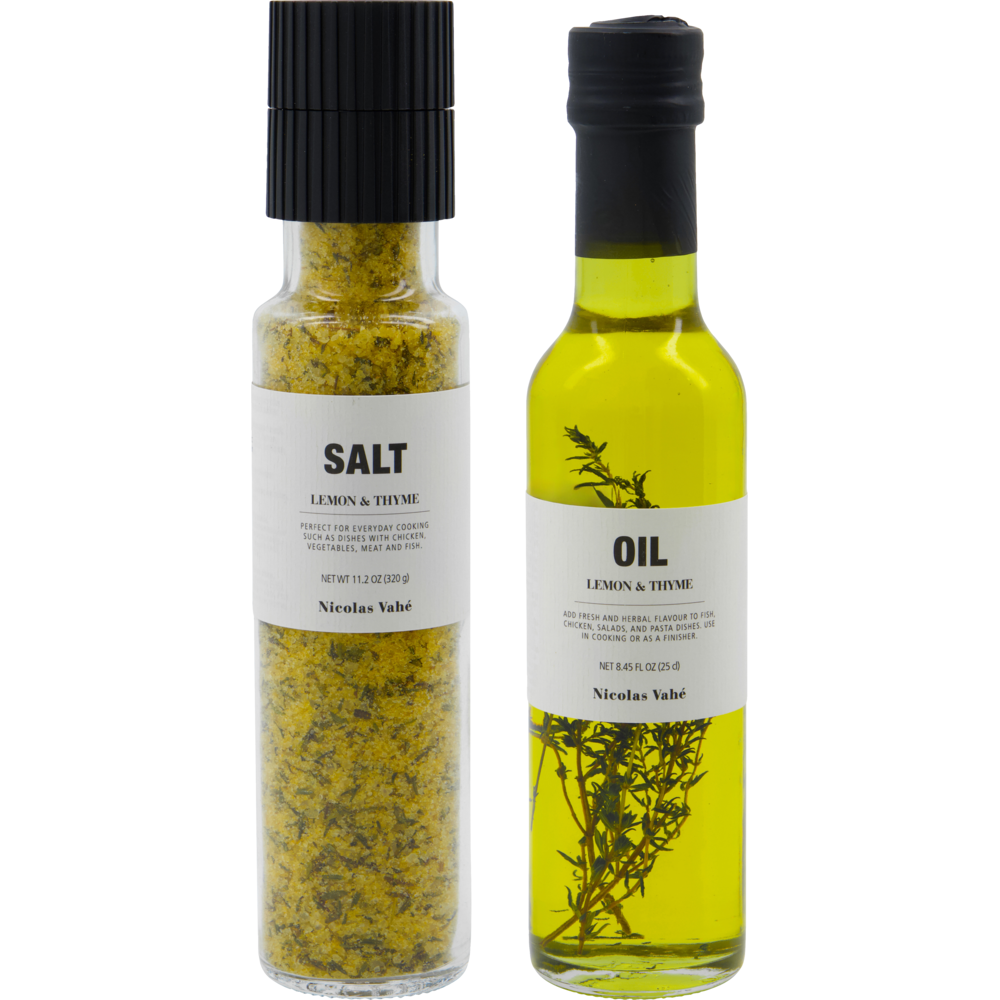 Gjafasett Sítrónu salt og sítrónu olía