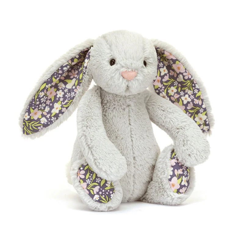 Kanína medium grá m/blóma eyru - Jellycat
