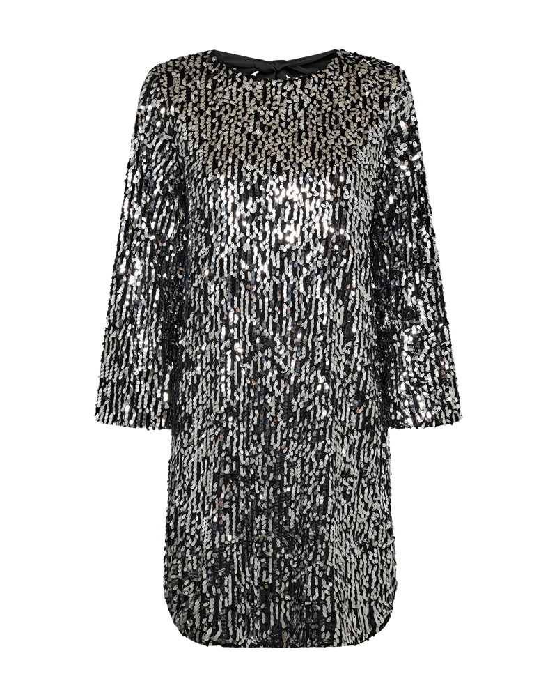 Eve kjóll pallíettu silver - Freequent