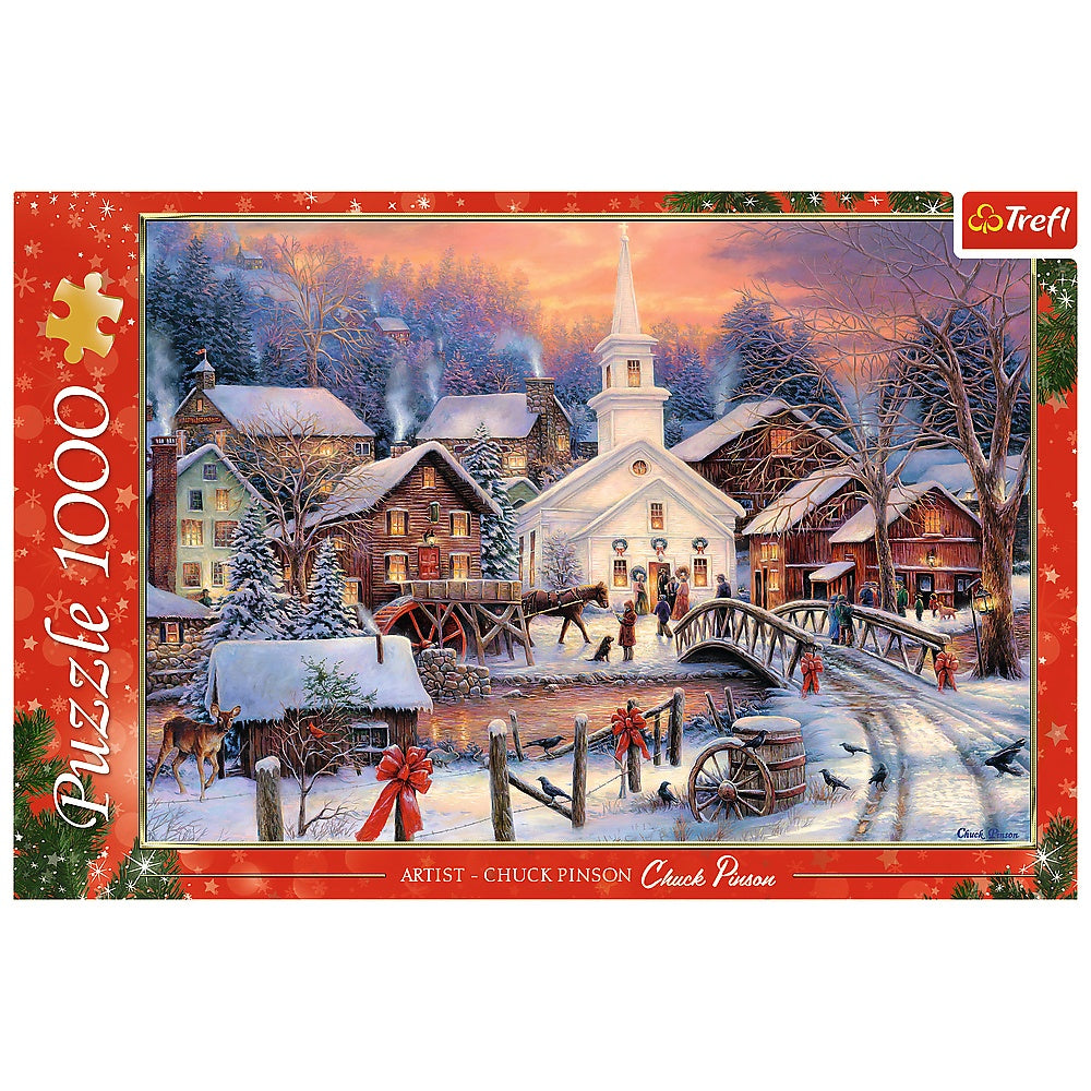 Púsl 1000 bita - Hvít jól