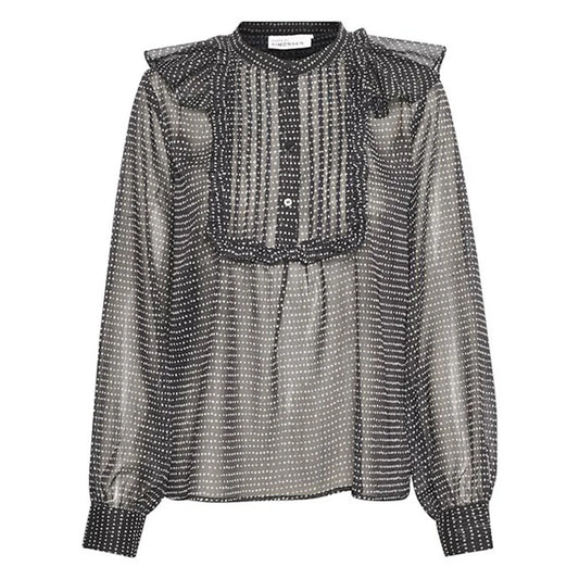 Lia blússa svört/hvítar doppur - Karen By Simonsen BARA TIL Í 38 OG 40