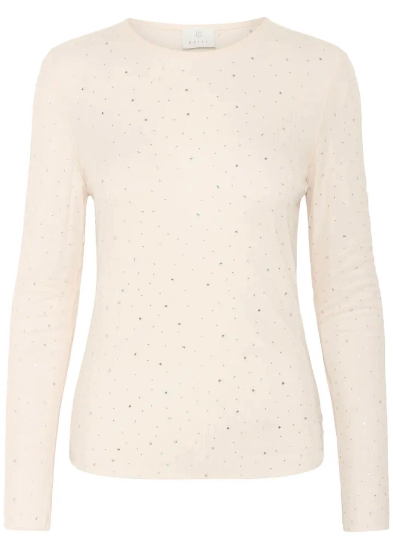 Sina mesh toppur með steinum ljós - Kaffe