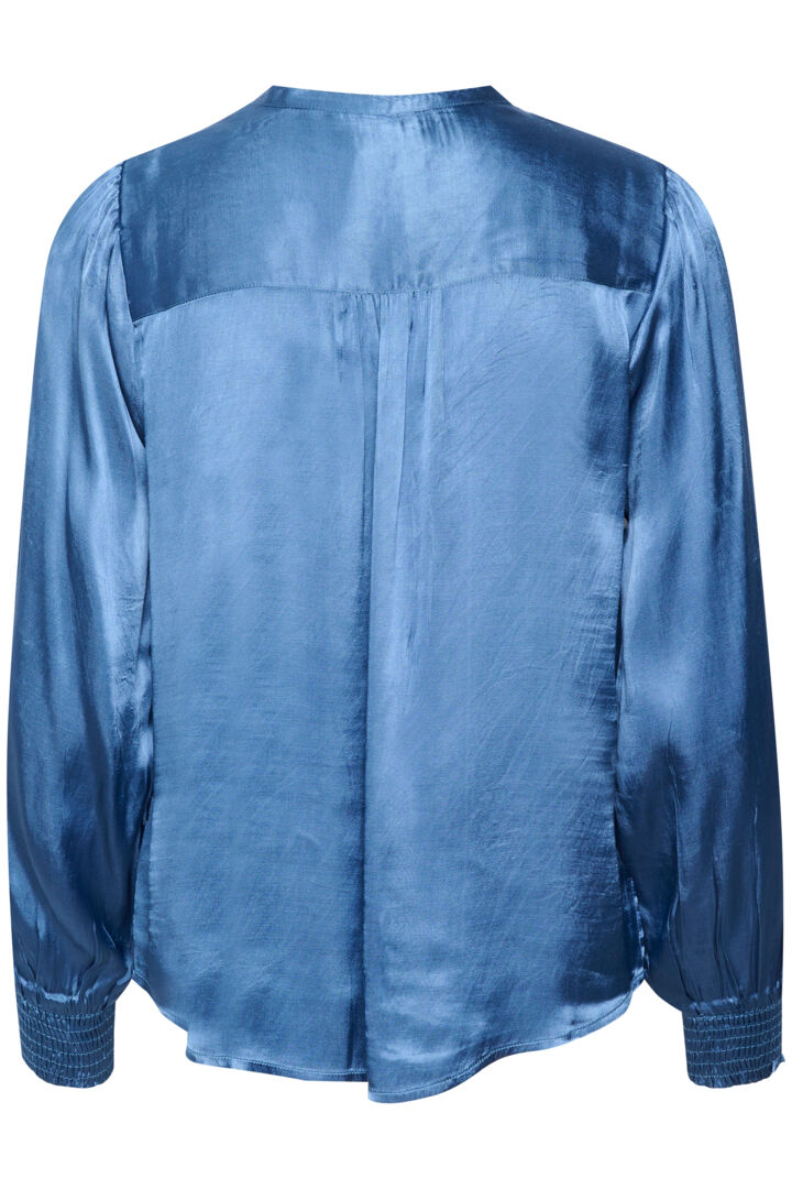 Starey satin blússa blá - Cream BARA TIL Í 38