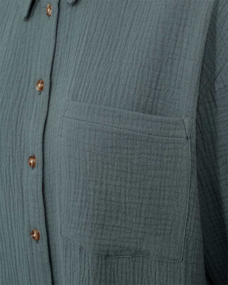 Esmingo bómullarskyrta græn - Freequent