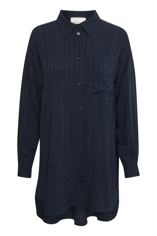 Halna skyrta dökkblá - My Essential wardrobe  BARA TIL Í 38