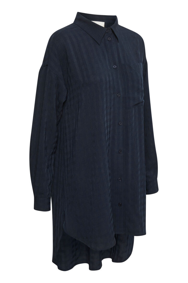 Halna skyrta dökkblá - My Essential wardrobe  BARA TIL Í 38
