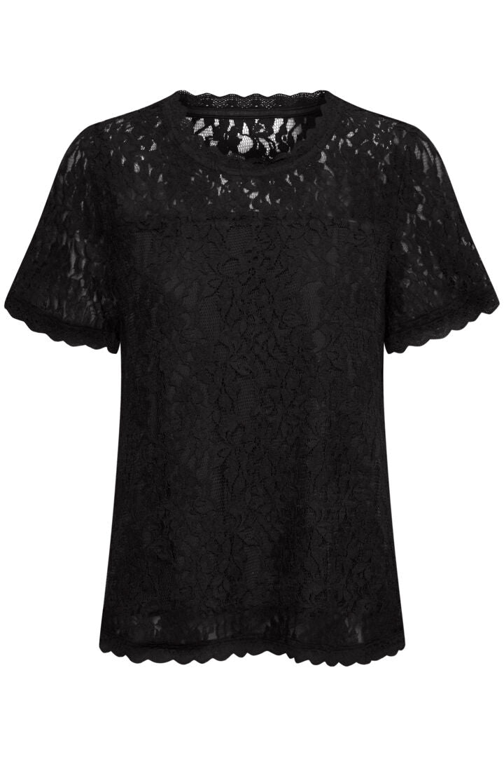 Kit lace toppur svartur - Cream BARA TIL Í SMALL
