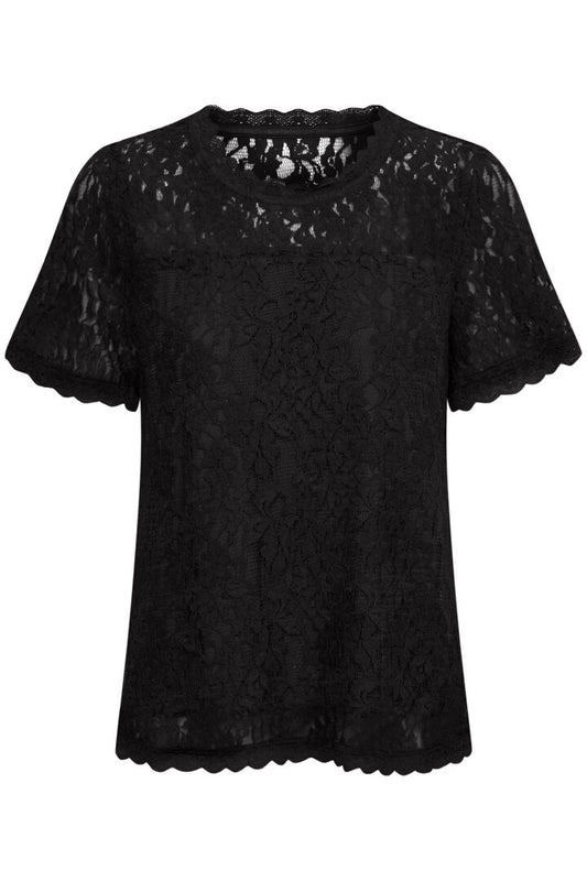 Kit lace toppur svartur - Cream BARA TIL Í SMALL