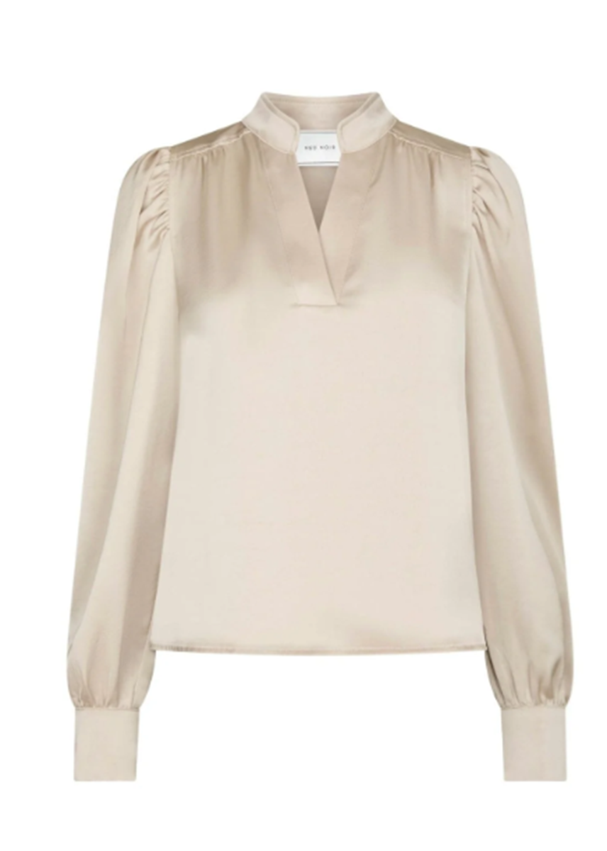 Rosslynn satin blússa ljós - Neo Noir