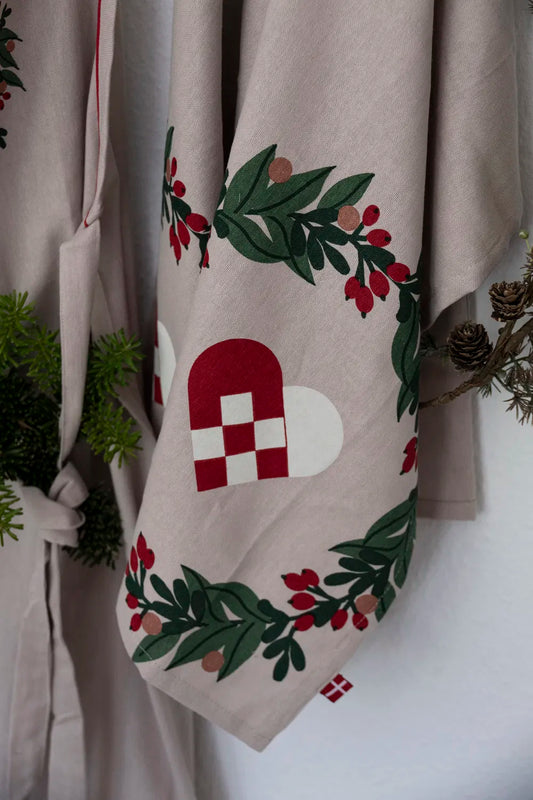 Jóla viskustykki hjarta/greinar