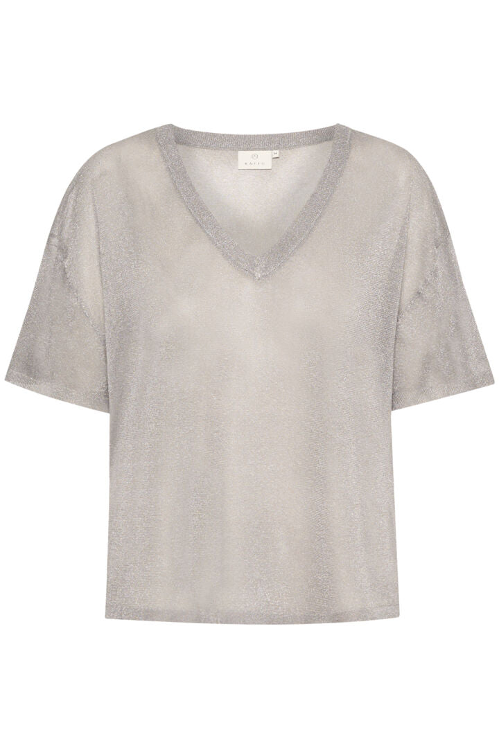 Julia V-neck shimmer toppur - Kaffe BARA TIL Í XS