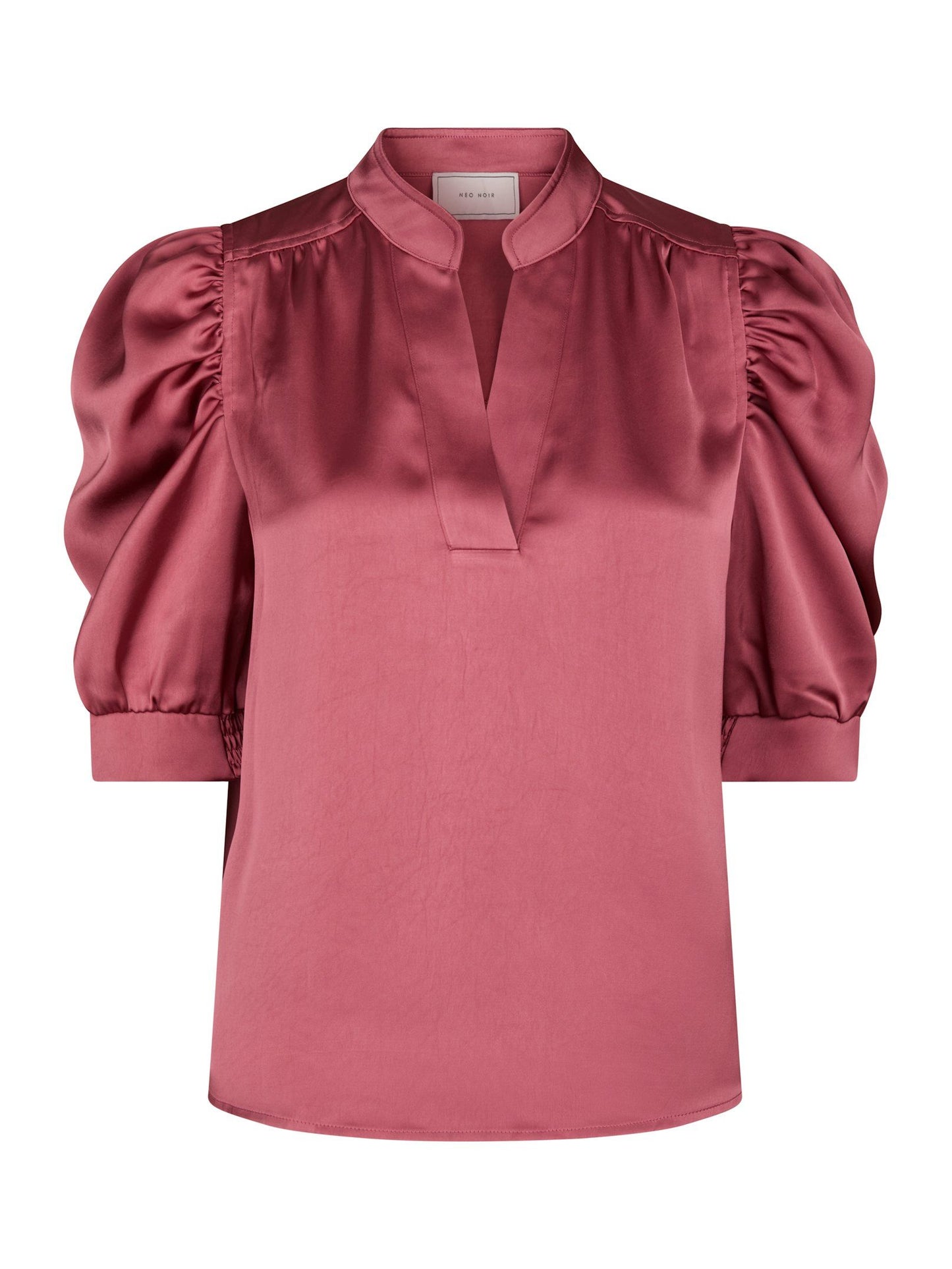 Roella Heavy Sateen Blouse cherry pink - Neo Noir