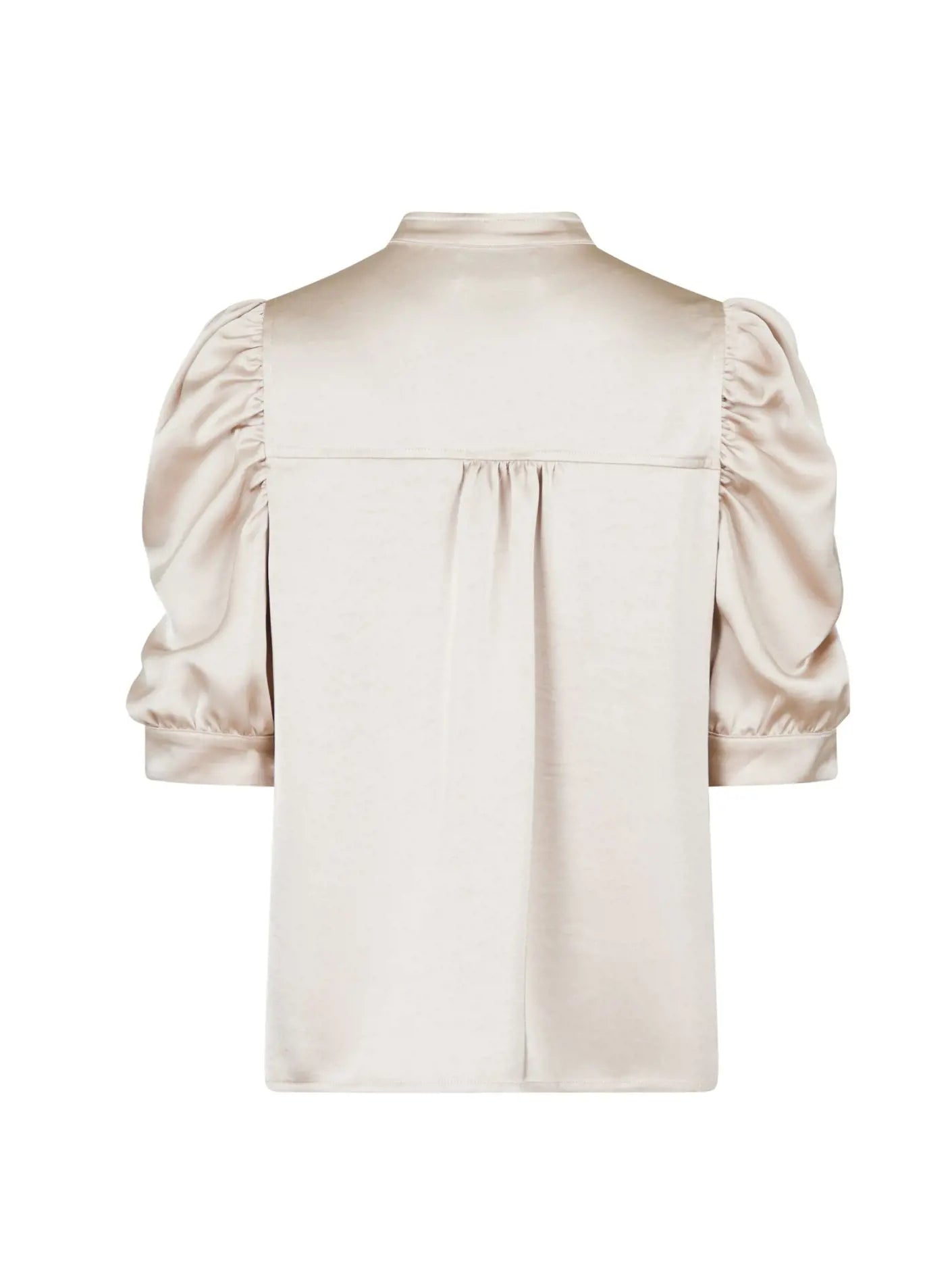 Roella Heavy Sateen Blouse ljós - Neo Noir