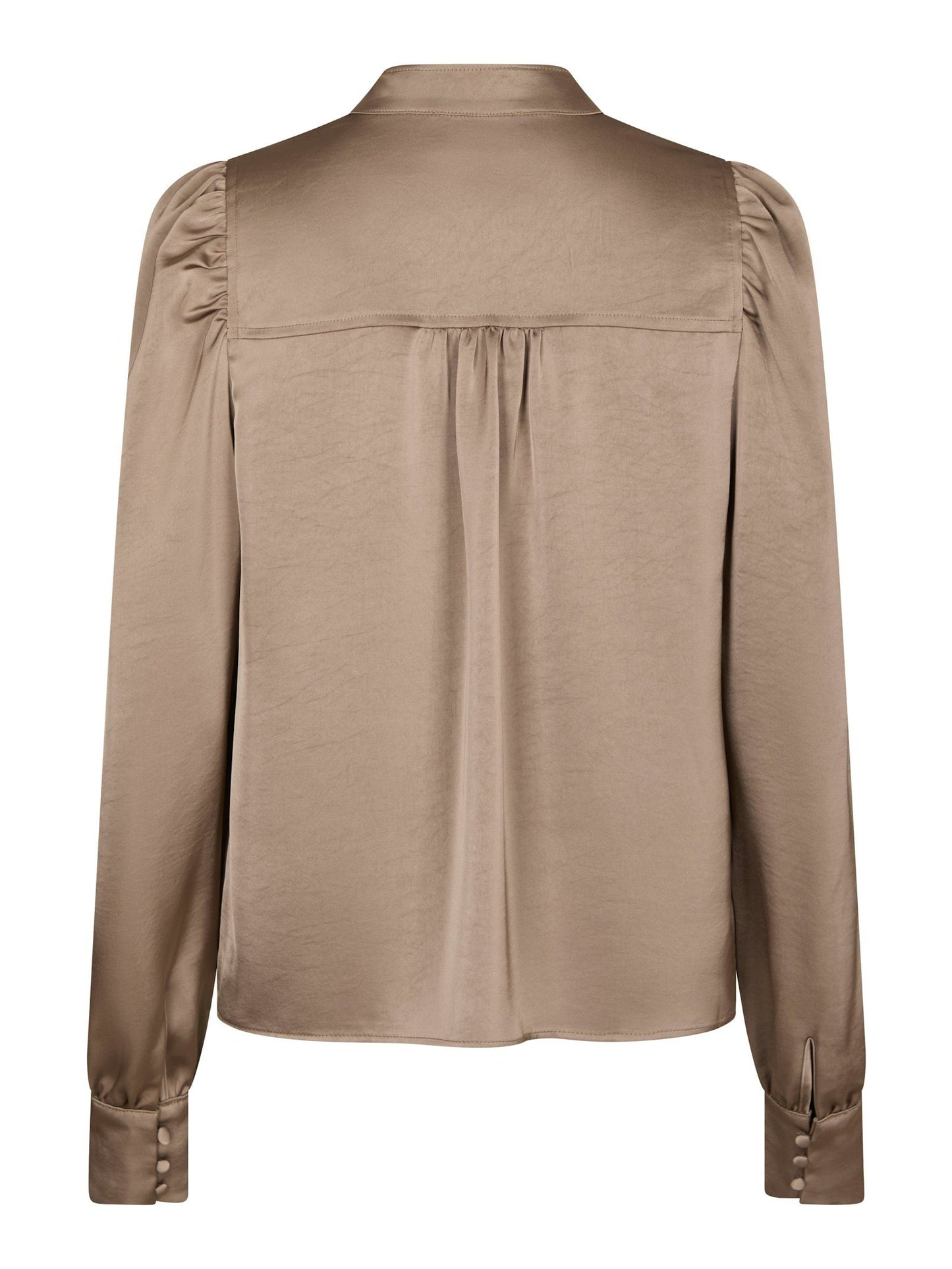 Rosslyn satin blússa dark taupe - Neo Noir
