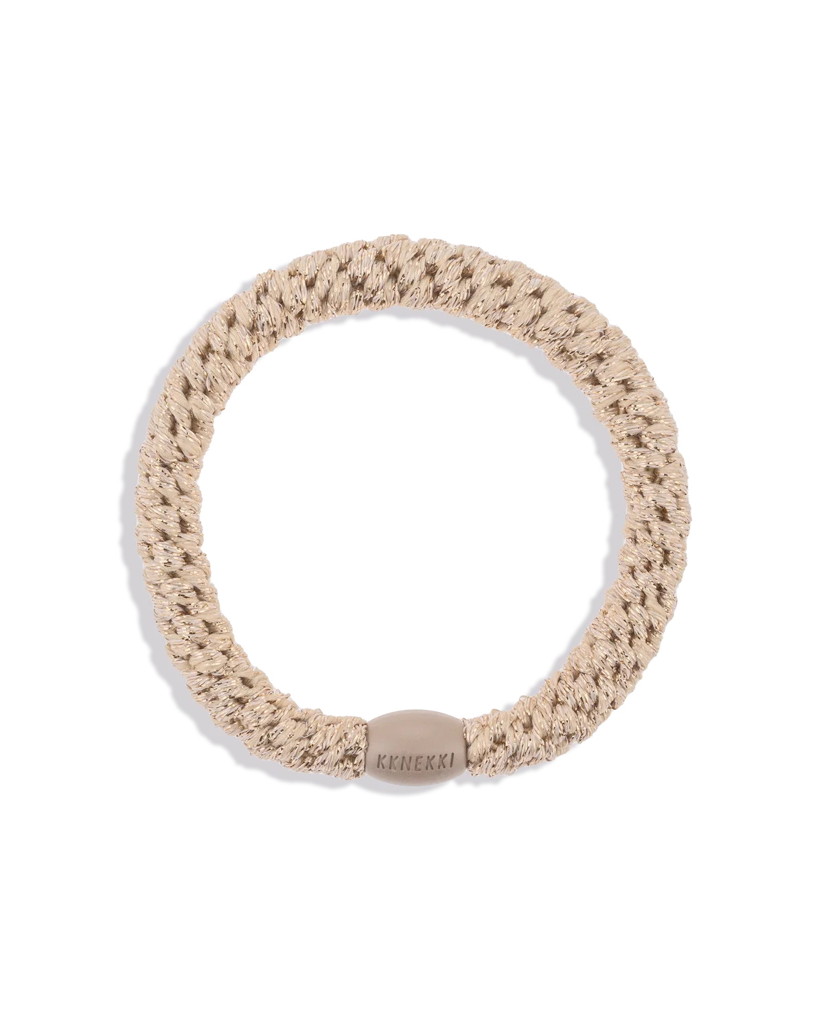 KKNEKKI hárteygja/armband breið - BEIGE GLITTER