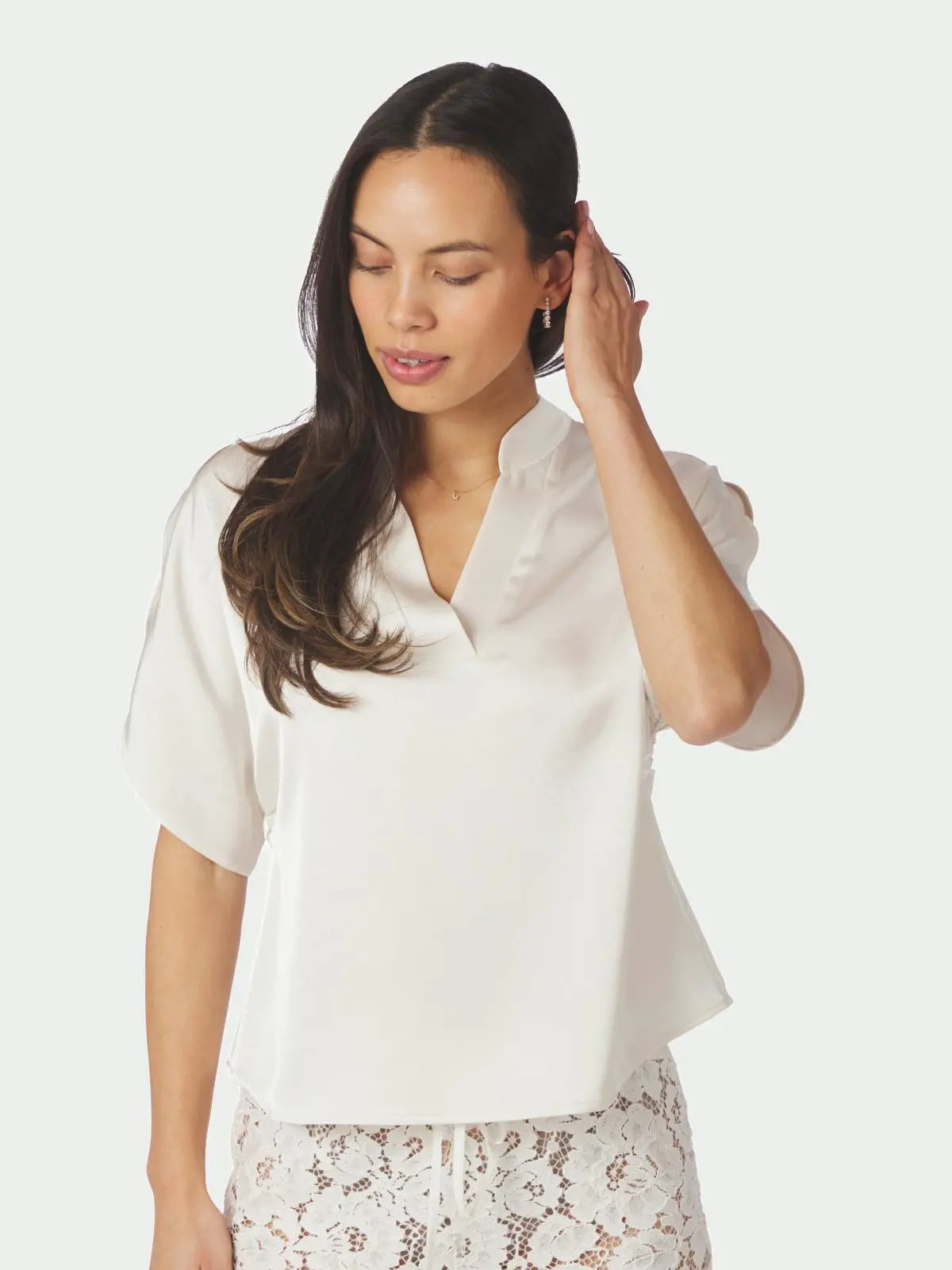 Anelle Heavy Sateen blússa - Neo Noir