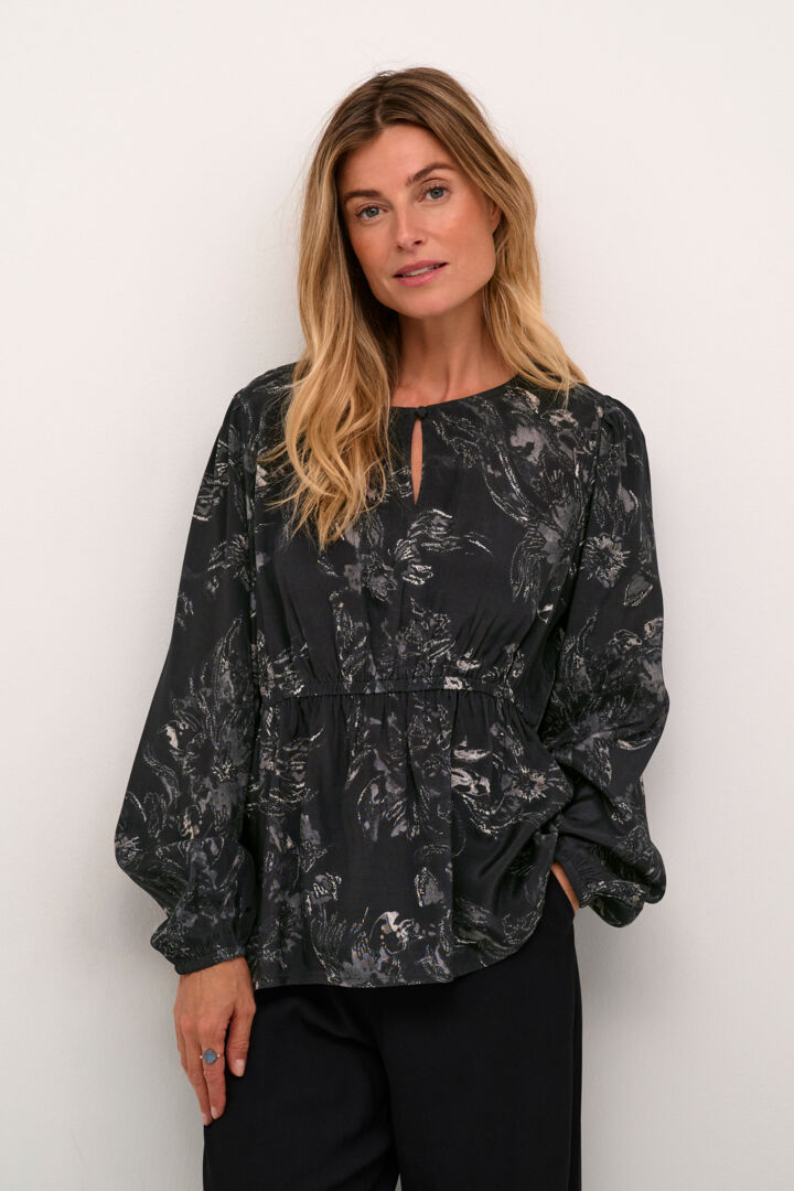 Lova blússa svört/grá - Cream