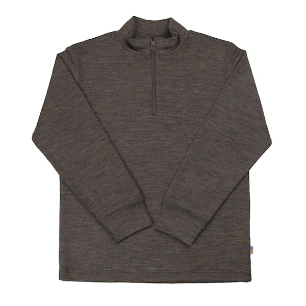 Peysa m/rennilás ull/silki brún - Joha