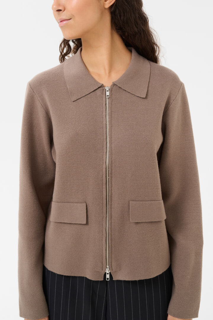 Antonella rennd peysa brún - Karen By Simonsen