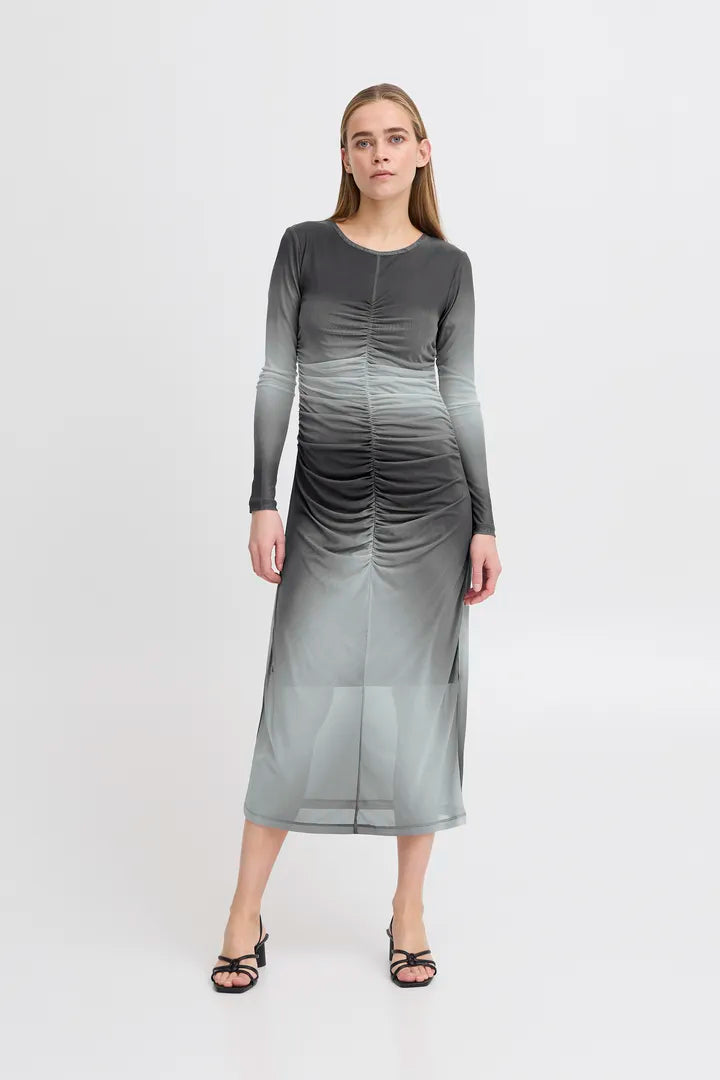 Penlope mesh kjóll grár - Ichi BARA TIL Í XS