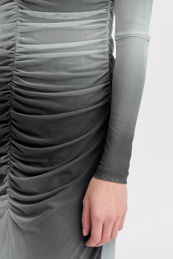 Penlope mesh kjóll grár - Ichi BARA TIL Í XS