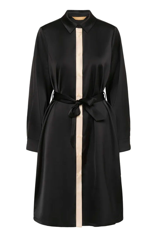 Annabelle satin skyrtukjóll svartur - Culture