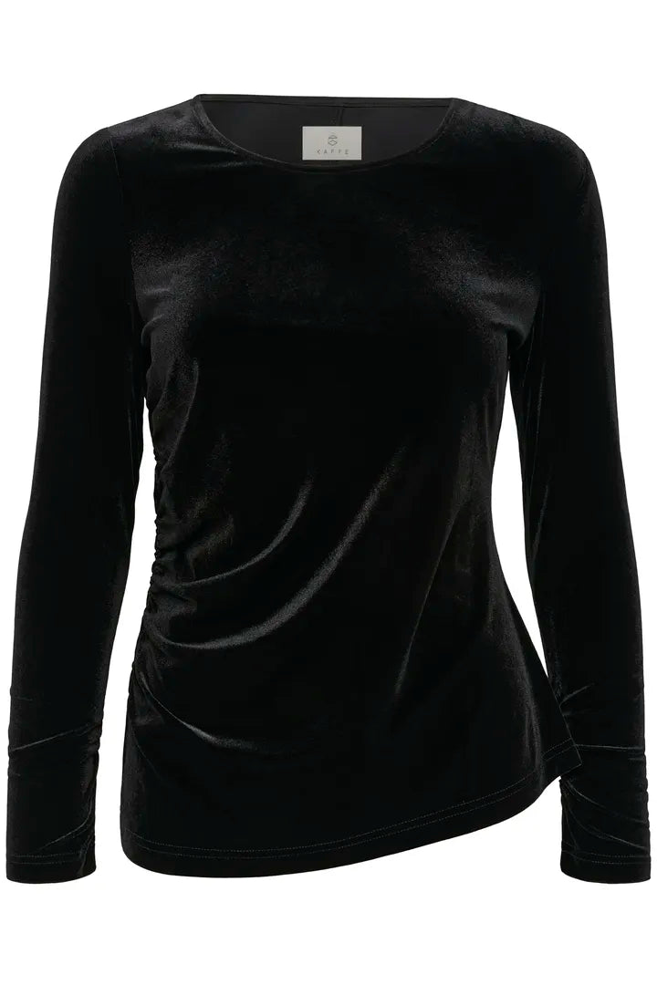 Kelly velúr toppur - Kaffe