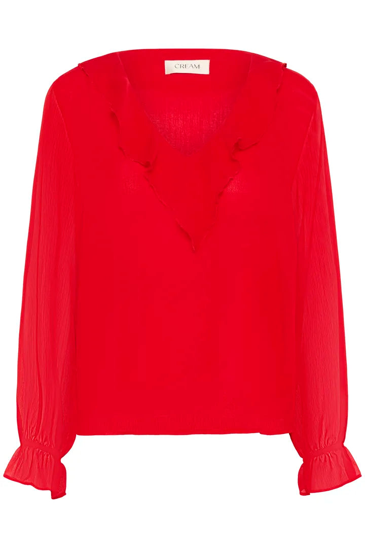Flake blússa rauð - Cream