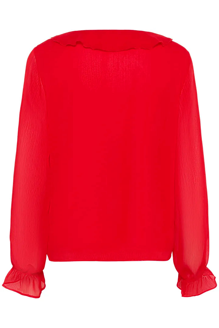 Flake blússa rauð - Cream