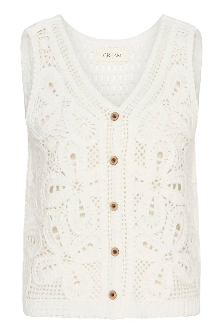 Kitte knit vesti hvítt - Cream